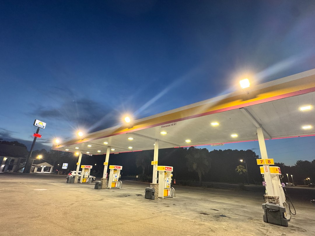 Commercial Gas Station Pressure Washing in Springfield, GA by Blue Line Pressure Washing